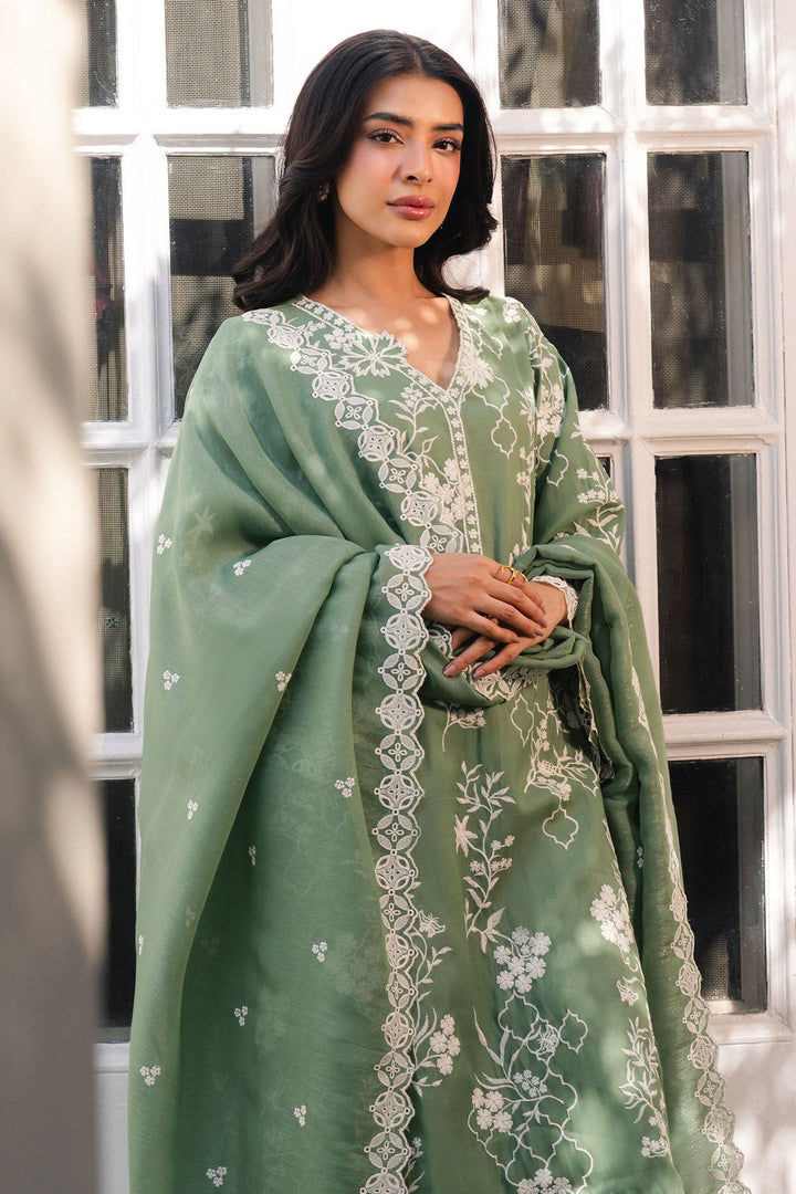 Cross Stitch - Moss Luxe Net Suit For Women - Green - 2 Piece