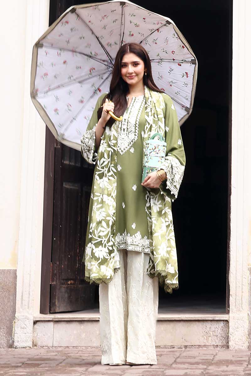 Cross Stitch - Moss Reverie - Linen Embroidered Suit - 3 Piece - Unstitch