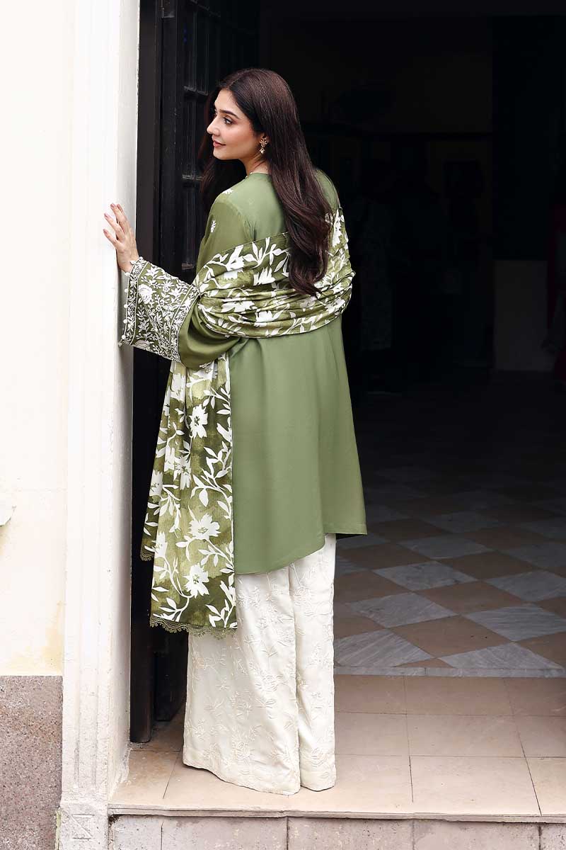 Cross Stitch - Moss Reverie - Linen Embroidered Suit - 3 Piece - Unstitch