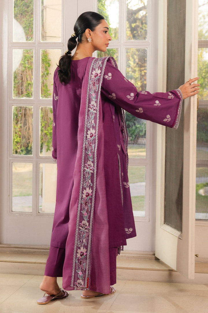 Cross Stitch - Mulberry Cambric Suit For Women - Purple - 2 Piece