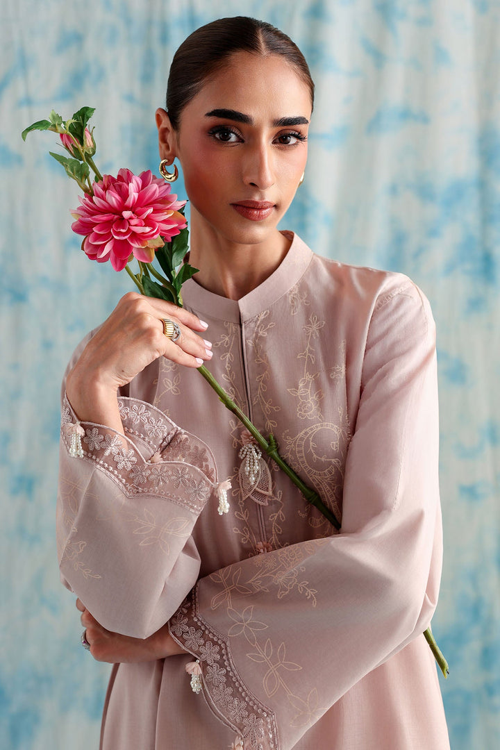 Cross Stitch - Muted Mauve Printed Lawn Unstitch Suit For Women - 3 Piece