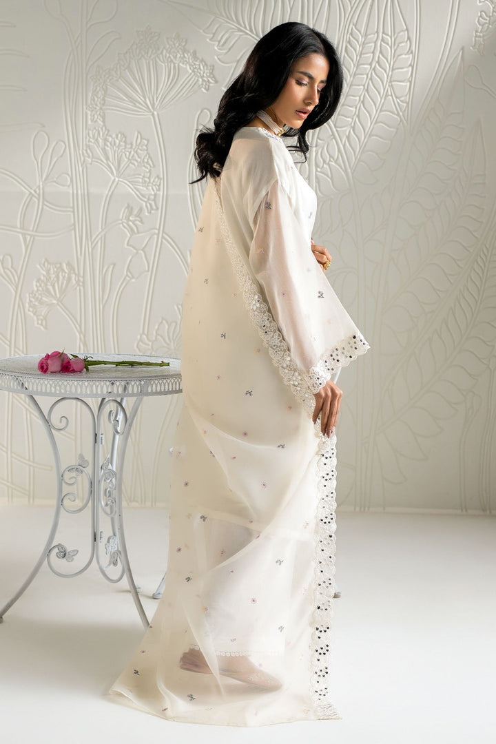 Cross Stitch - Net Blooming White Suit For Women - White - 2 Piece