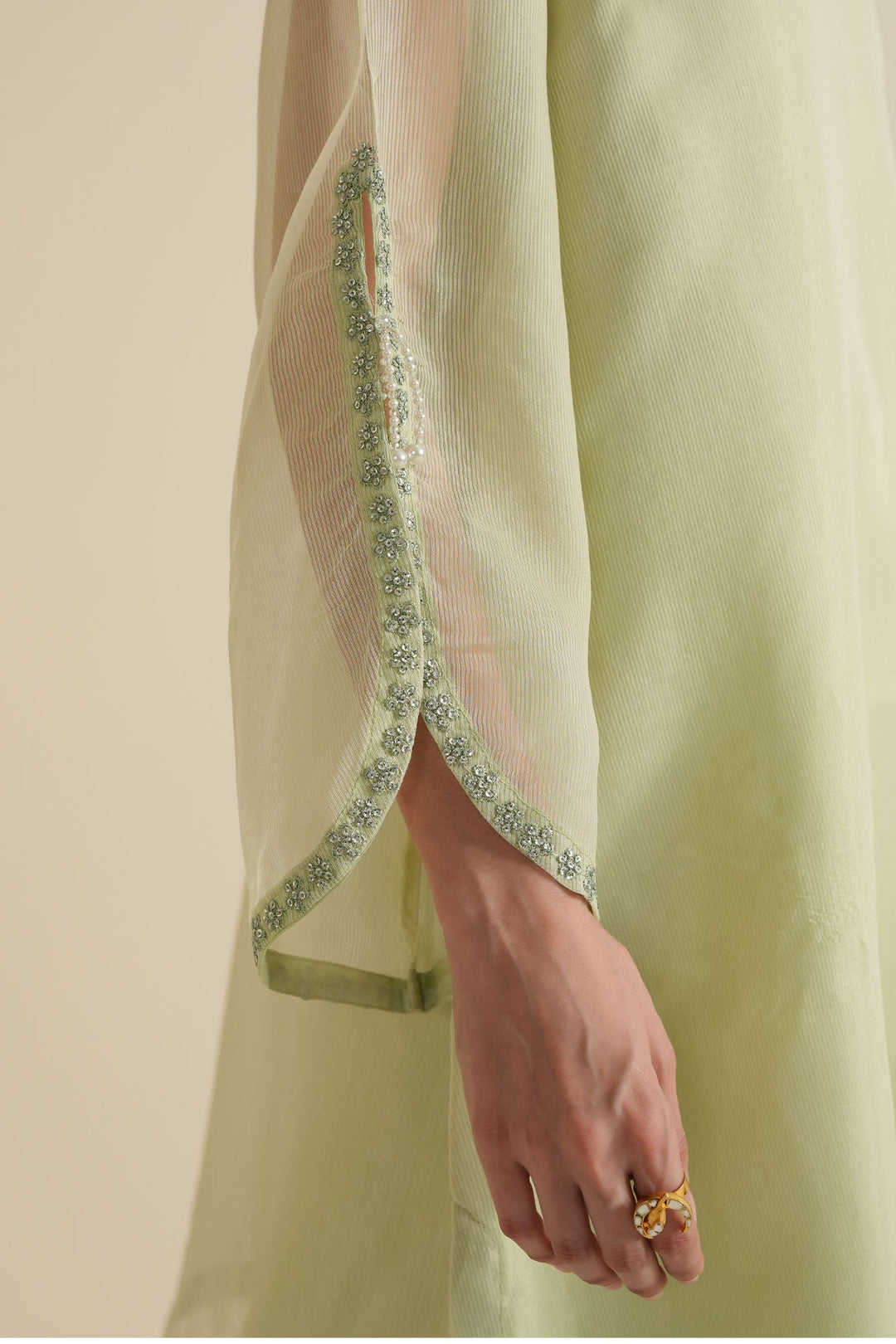 Cross Stitch - Net Spring Dew Suit For Women - Green - 2 Piece