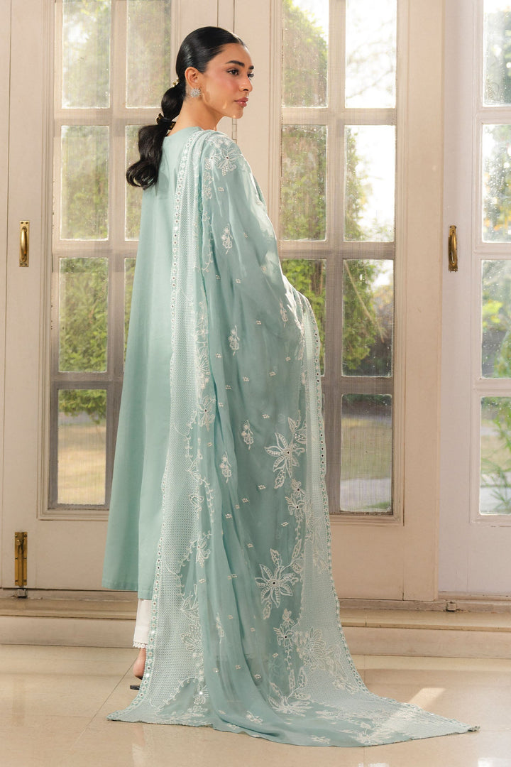 Cross Stitch - Nile Blue Cambric Suit For Women - Green - 2 Piece
