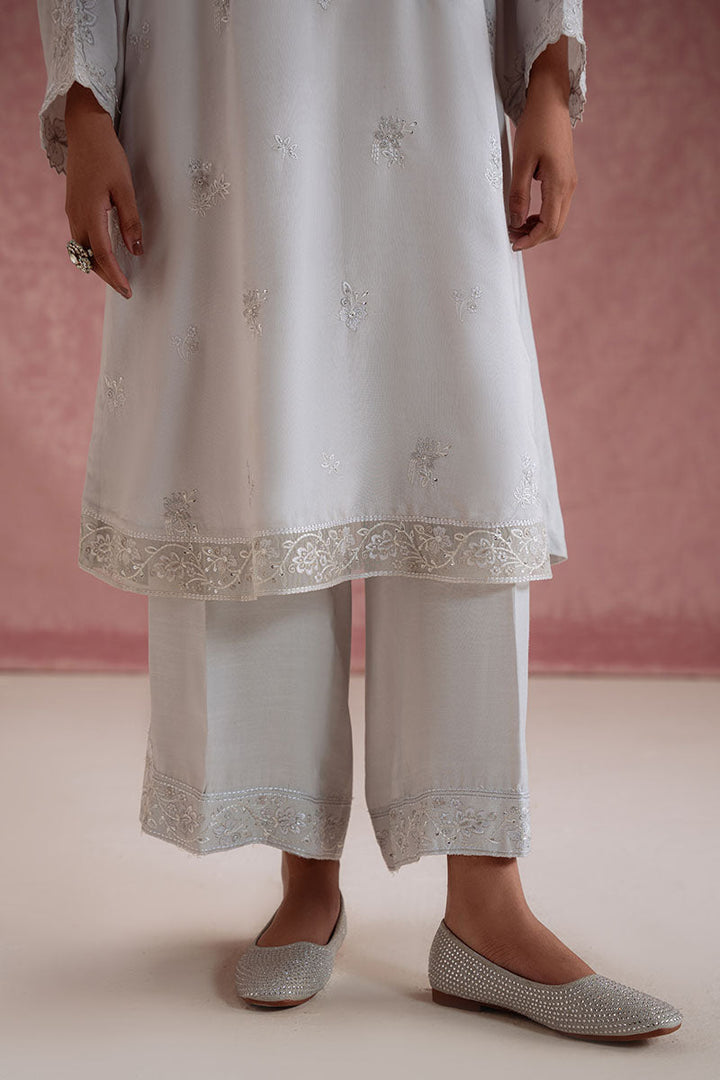 Cross Stitch - Nimbus Snow Silk Suit For Women - Grey - 2 Piece