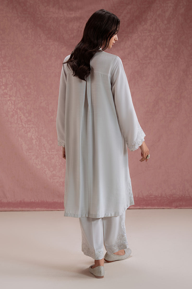 Cross Stitch - Nimbus Snow Silk Suit For Women - Grey - 2 Piece