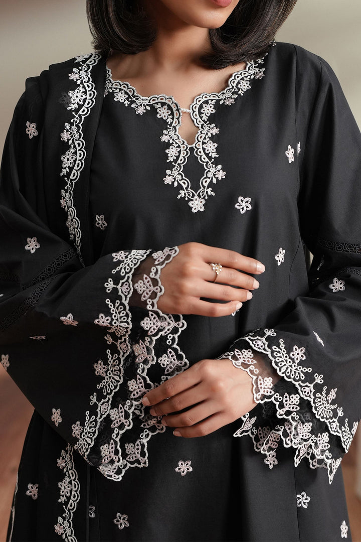 Cross Stitch - Noir Canvas Embroidered Lawn Unstitch Suit For Women - 3 Piece