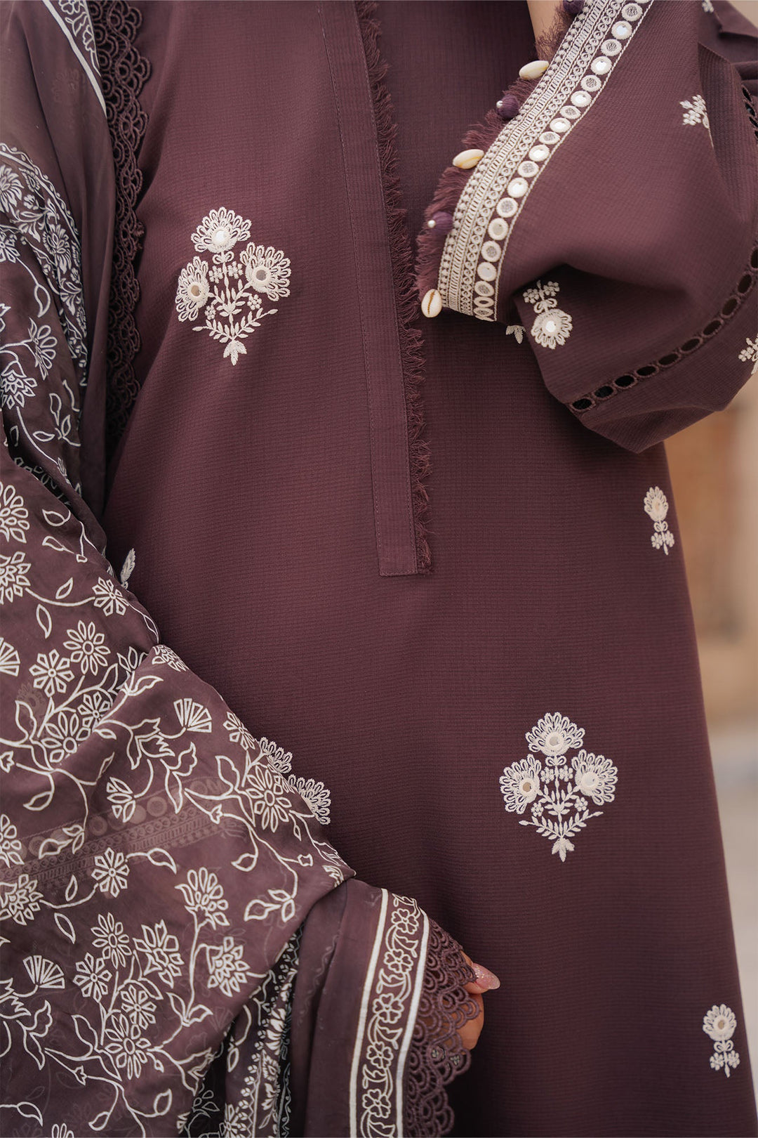 Cross Stitch - Noir Umber Lawn Suit For Women - 3 Piece