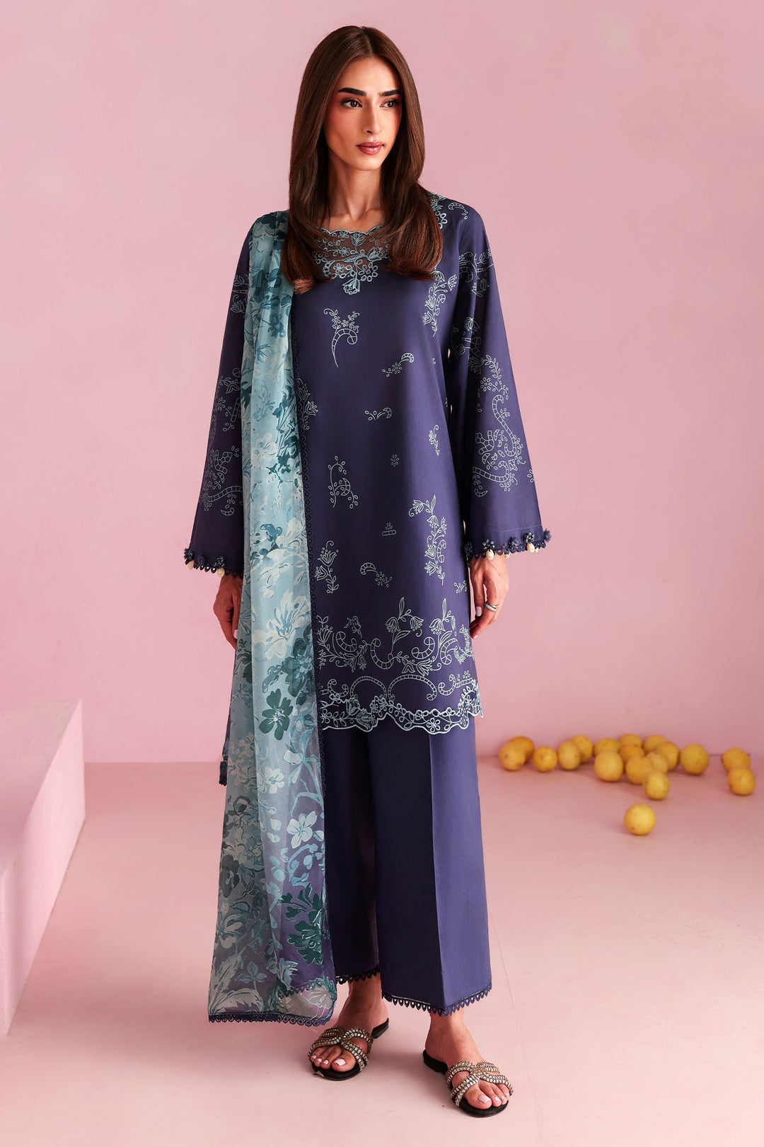 Cross Stitch - Ocean Drop Printed Lawn Unstitch Suit For Women - 3 Piece
