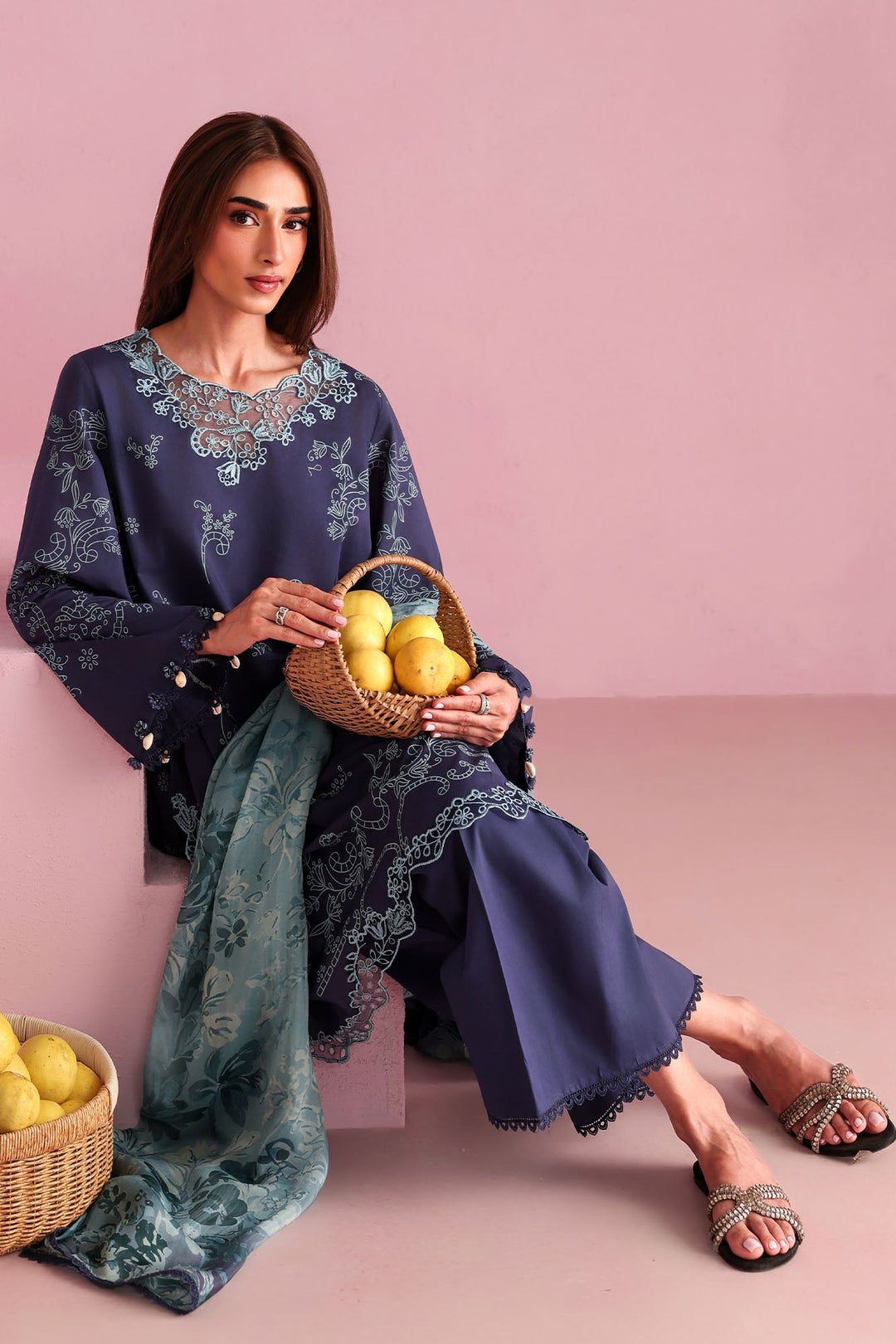 Cross Stitch - Ocean Drop Printed Lawn Unstitch Suit For Women - 3 Piece