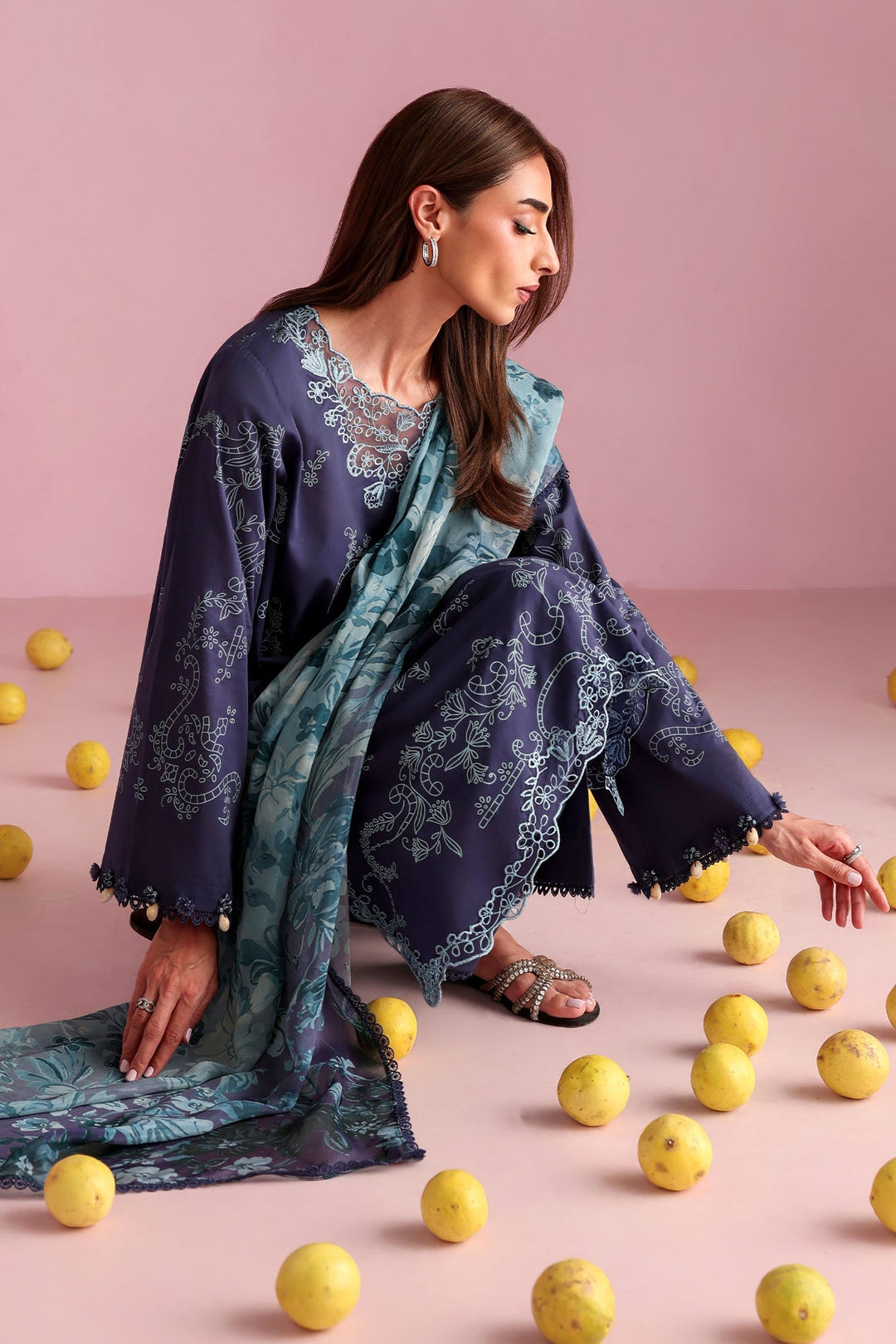 Cross Stitch - Ocean Drop Printed Lawn Unstitch Suit For Women - 3 Piece