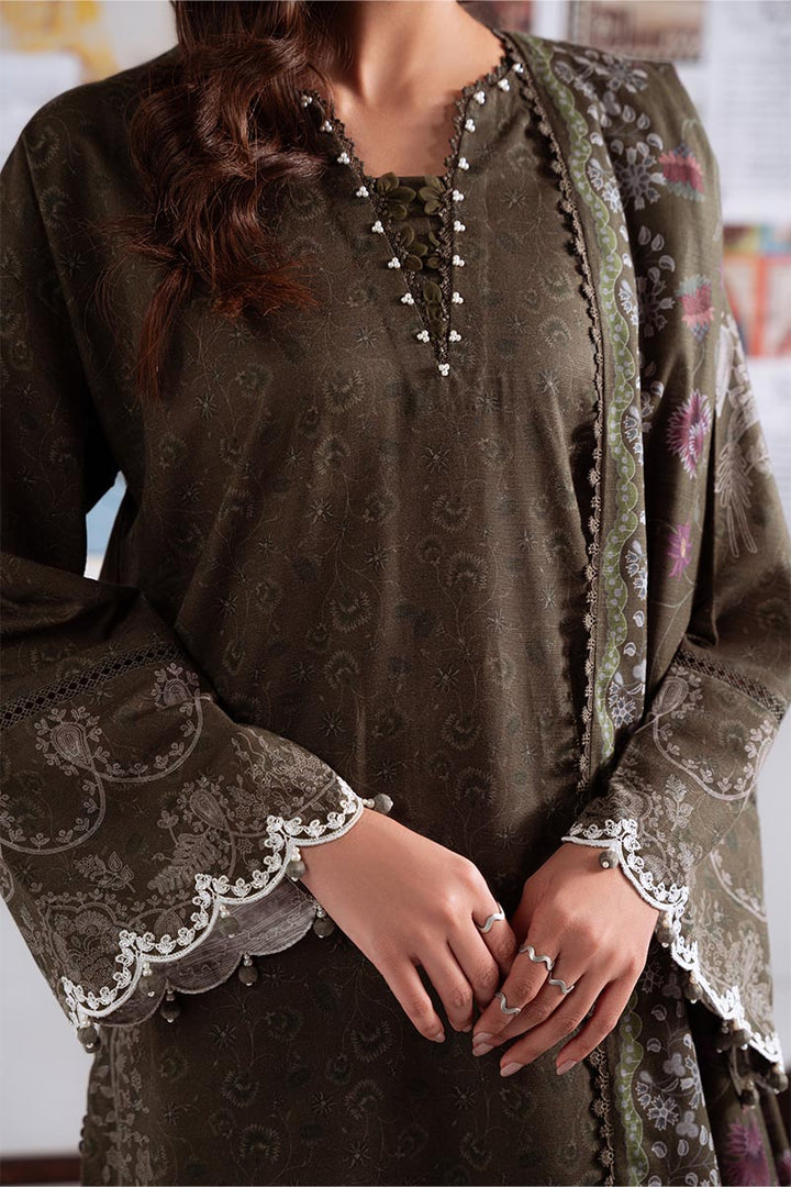 Cross Stitch - Olive Charm - Khaddar Printed Suit - 3 Piece - Unstitch