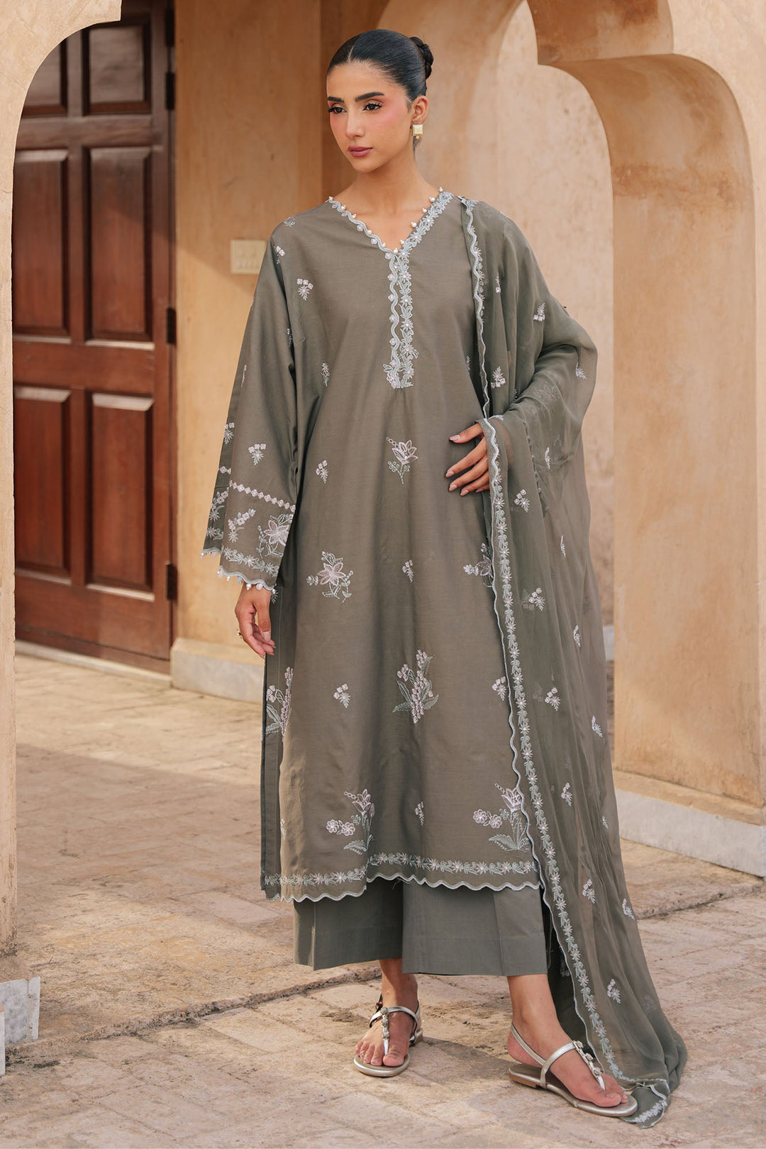 Cross Stitch - Olivine Bloom Lawn Suit For Women - 3 Piece