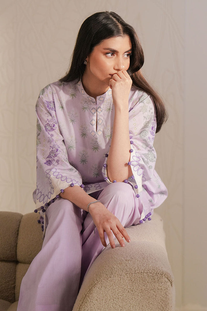 Cross Stitch - Opulent Orchid Digital Print Lawn Unstitch Suit For Women - 2 Piece