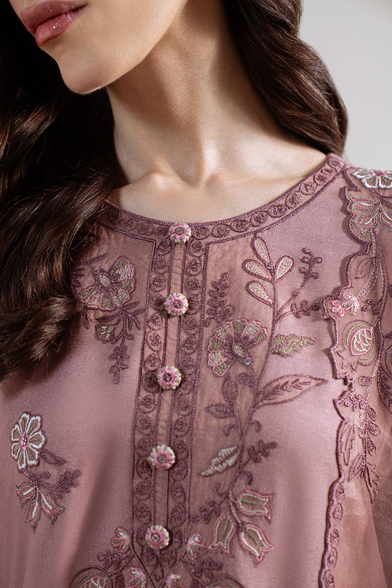 Cross Stitch - Orchid Dusk Karandi Suit For Women - Pink - 3 Piece