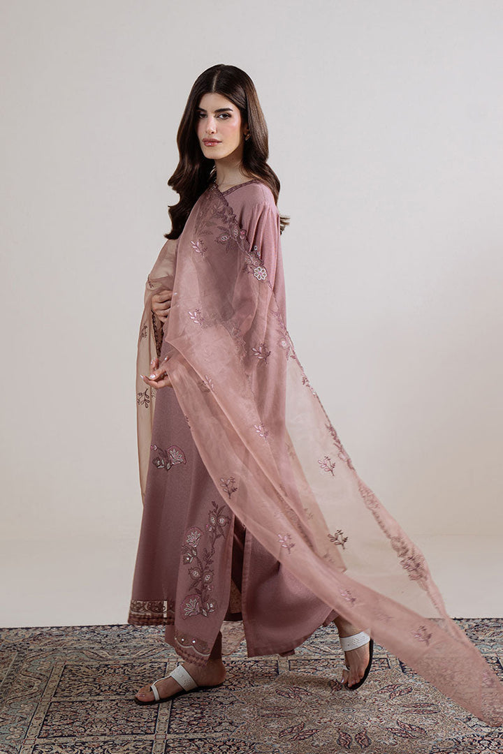 Cross Stitch - Orchid Dusk Karandi Suit For Women - Pink - 3 Piece