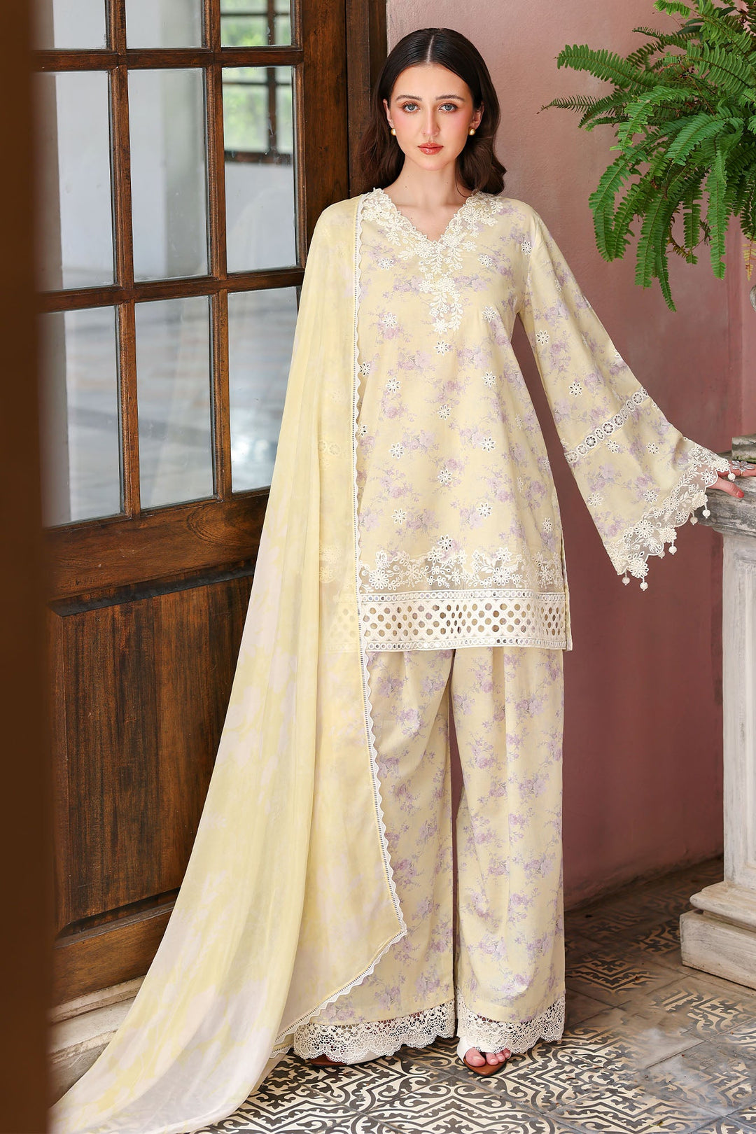 Cross Stitch - Orchid Flare Lawn Unstitch Suit For Women - 3 Piece