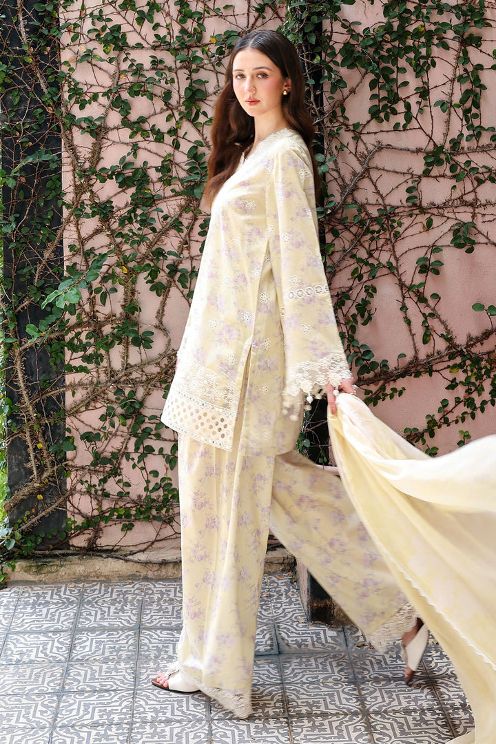Cross Stitch - Orchid Flare Lawn Unstitch Suit For Women - 3 Piece