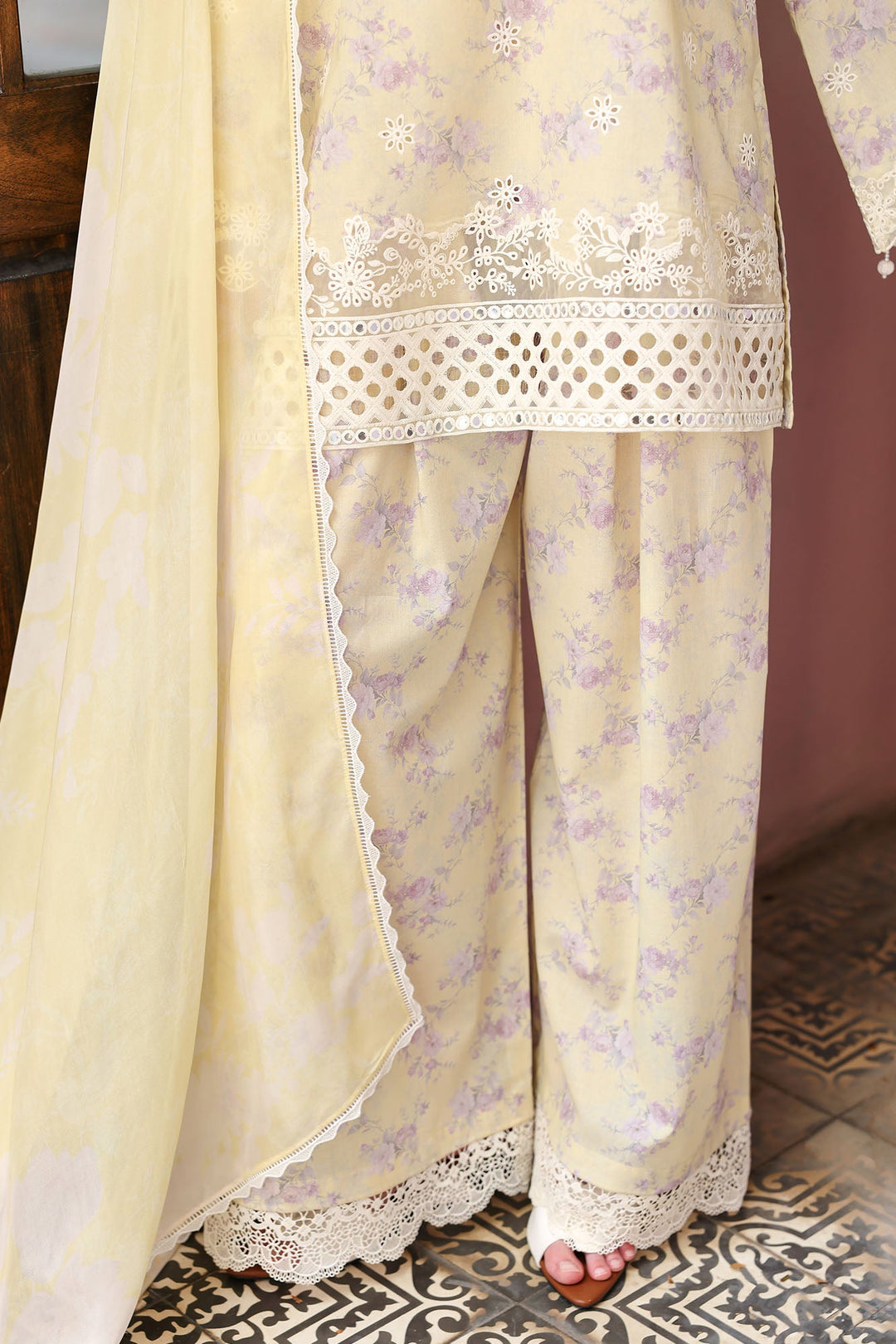 Cross Stitch - Orchid Flare Lawn Unstitch Suit For Women - 3 Piece