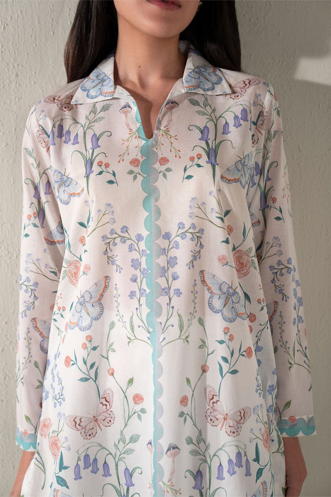 Cross Stitch - Orchid Whisper Lawn Suit For Women - White - 2 Piece