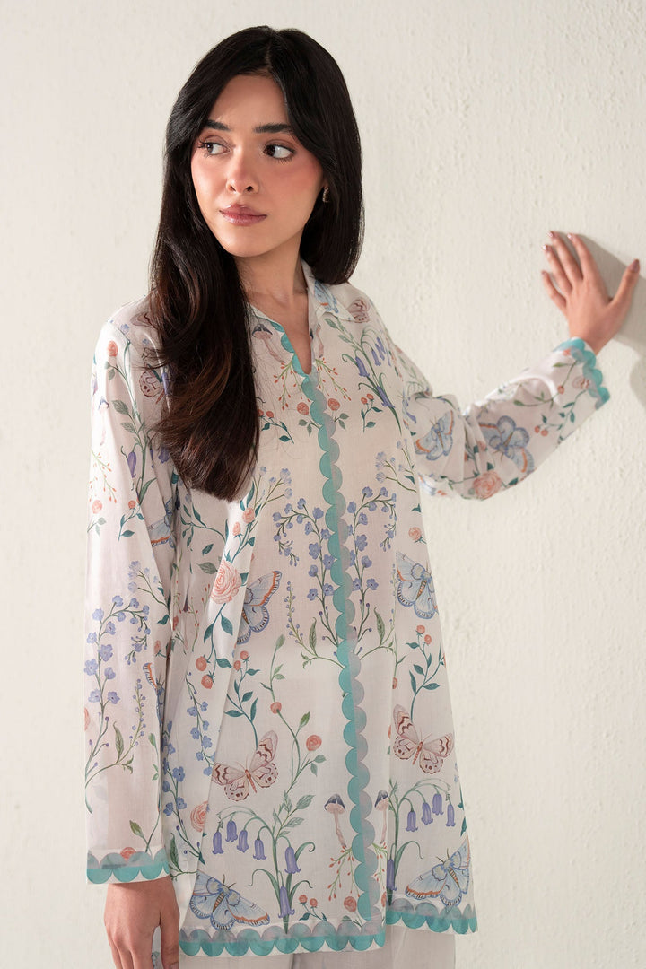 Cross Stitch - Orchid Whisper Lawn Suit For Women - White - 2 Piece