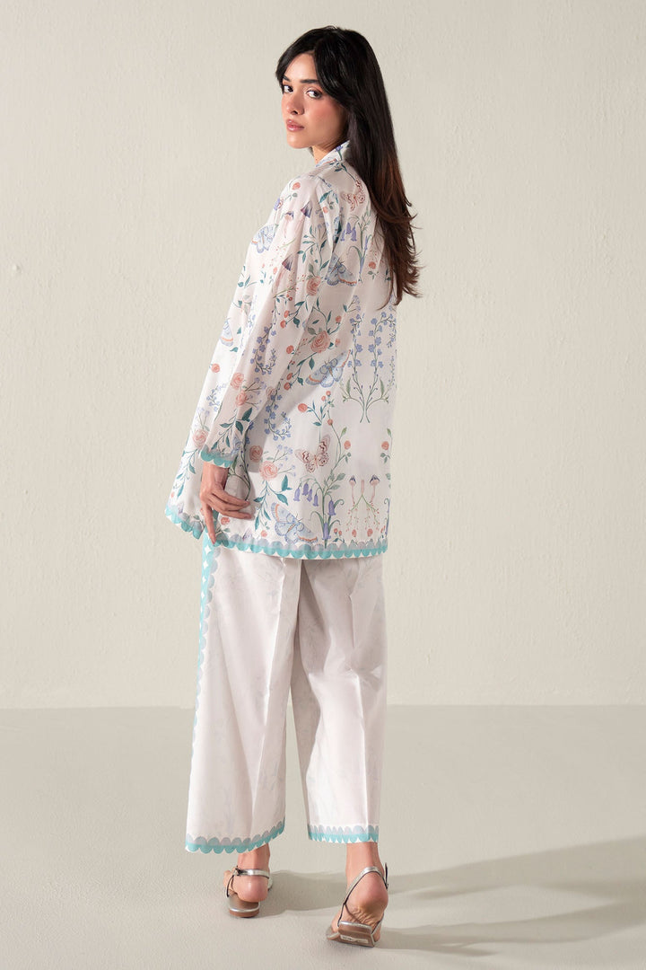 Cross Stitch - Orchid Whisper Lawn Suit For Women - White - 2 Piece