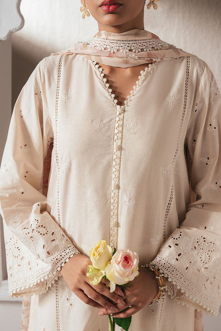 Cross Stitch - PEARL DEW - CHIKANKARI - 3 Piece - Unstitched