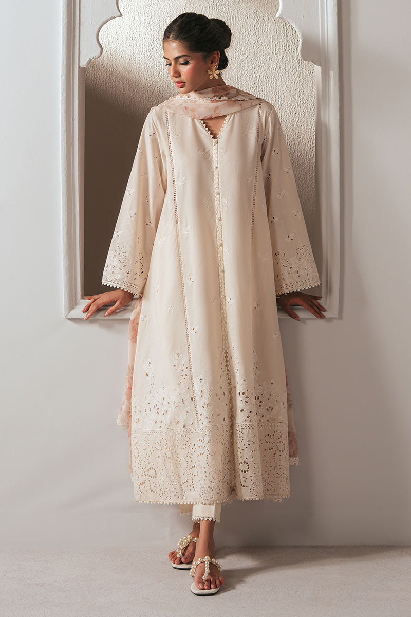 Cross Stitch - PEARL DEW - CHIKANKARI - 3 Piece - Unstitched
