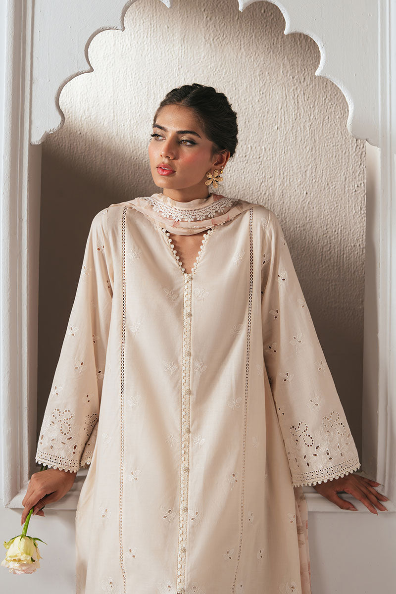 Cross Stitch - PEARL DEW - CHIKANKARI - 3 Piece - Unstitched