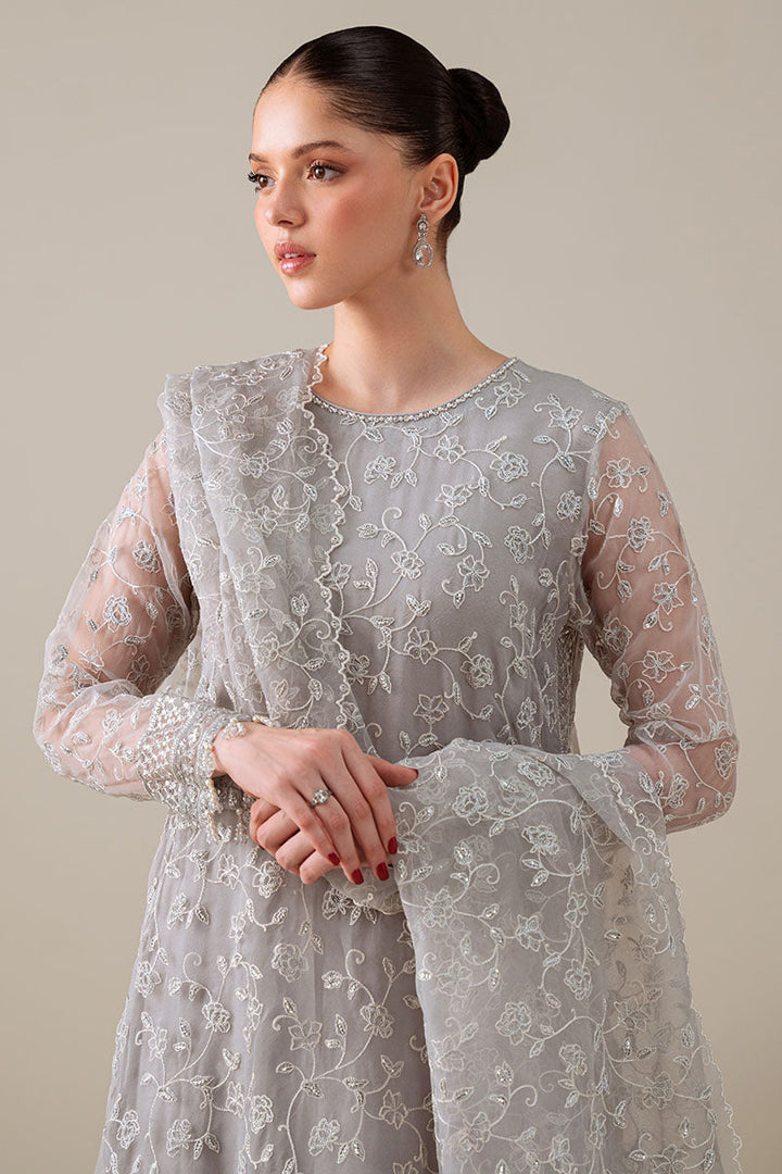 Cross Stitch - PEARL GRAY - Chiffon - 4 Piece - Unstitched