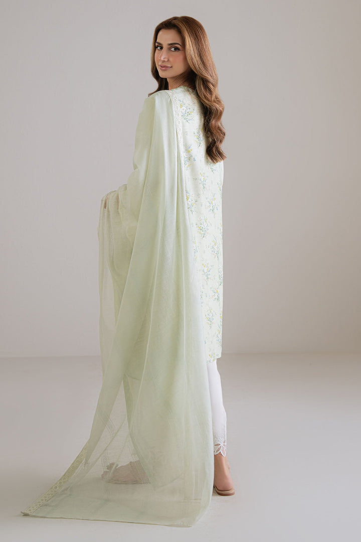 Cross Stitch - Pale Dew Silk Suit For Women - Green - 2 Piece