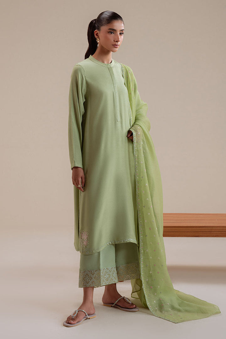 Cross Stitch - Palm Tree Karandi Suit For Women - Green - 3 Piece