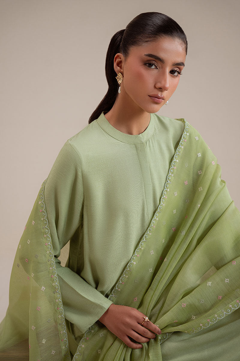Cross Stitch - Palm Tree Karandi Suit For Women - Green - 3 Piece