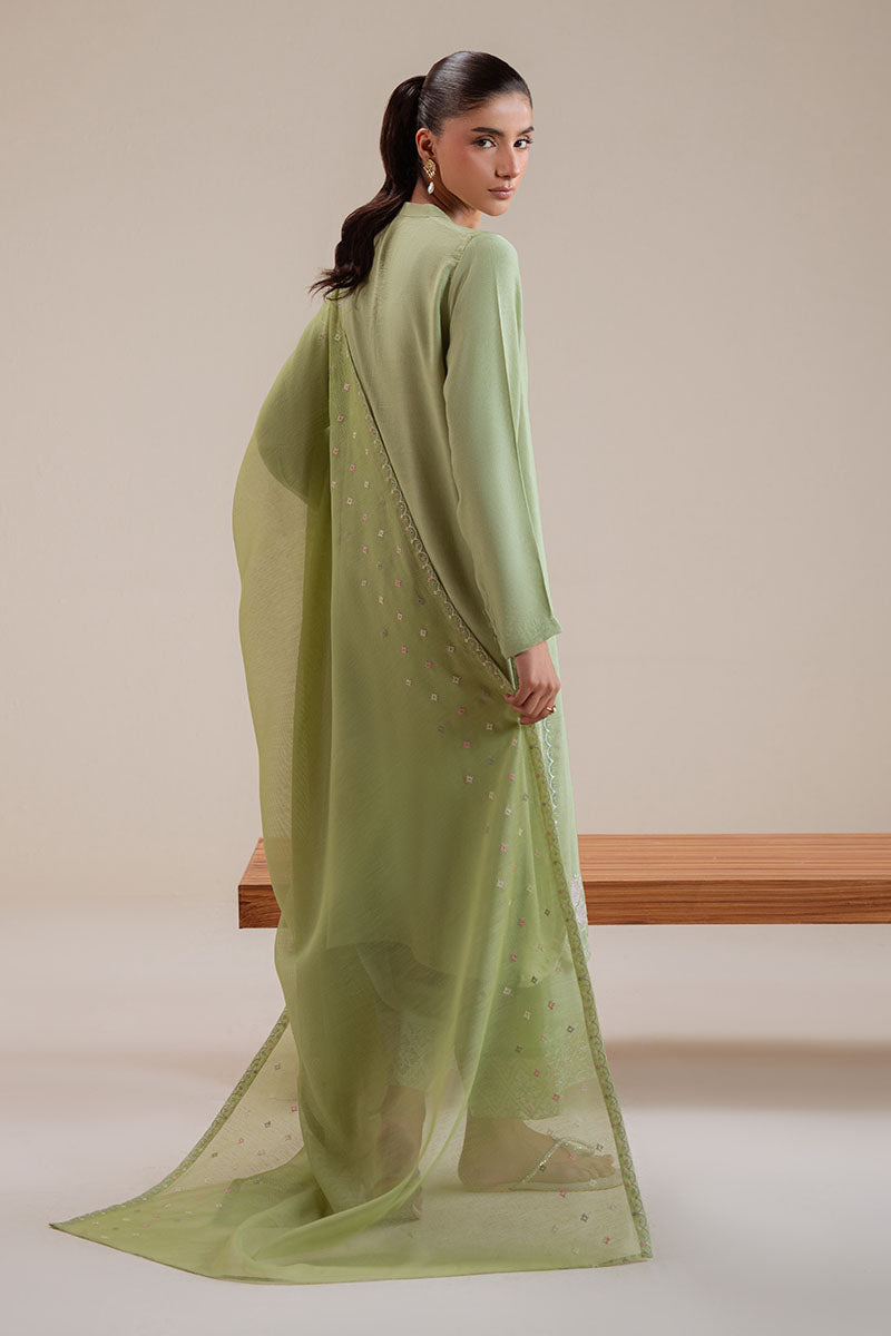 Cross Stitch - Palm Tree Karandi Suit For Women - Green - 3 Piece