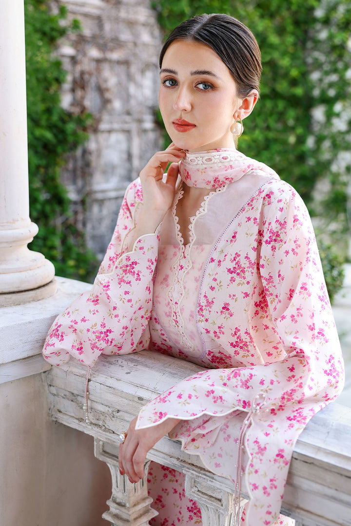 Cross Stitch - Peach Sprinkle Lawn Unstitch Suit For Women - 3 Piece