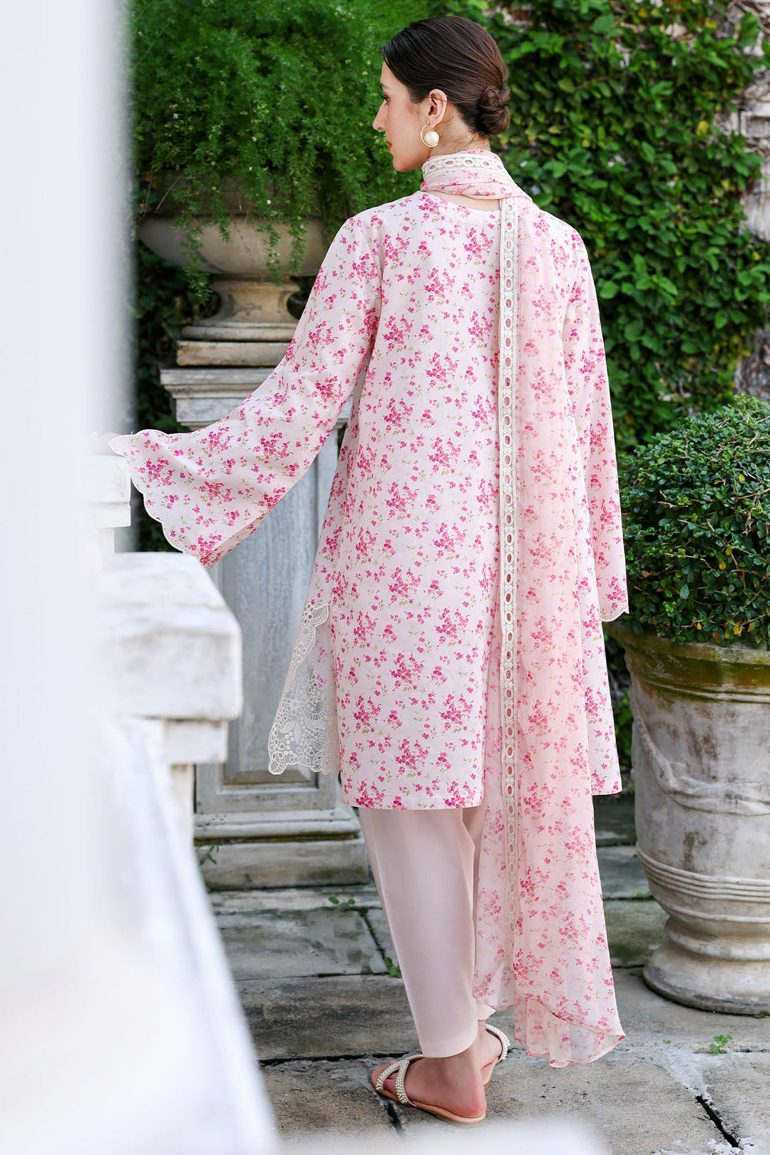 Cross Stitch - Peach Sprinkle Lawn Unstitch Suit For Women - 3 Piece