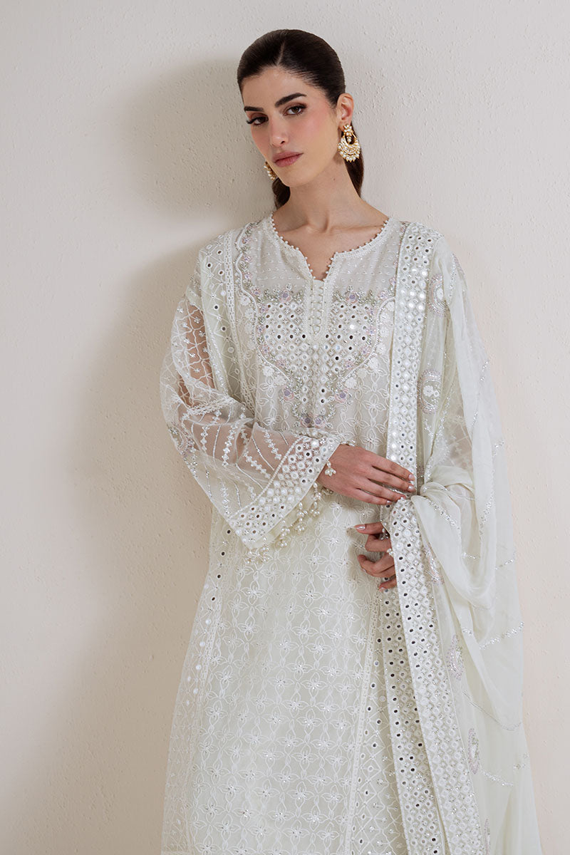 Cross Stitch - Pearl Mirage White Unstitch Suit For Women - 4 Piece