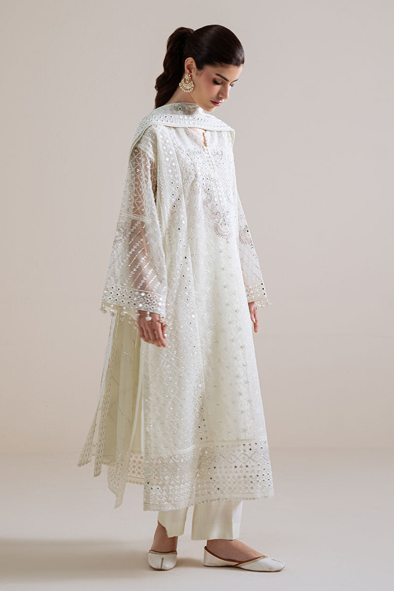 Cross Stitch - Pearl Mirage White Unstitch Suit For Women - 4 Piece