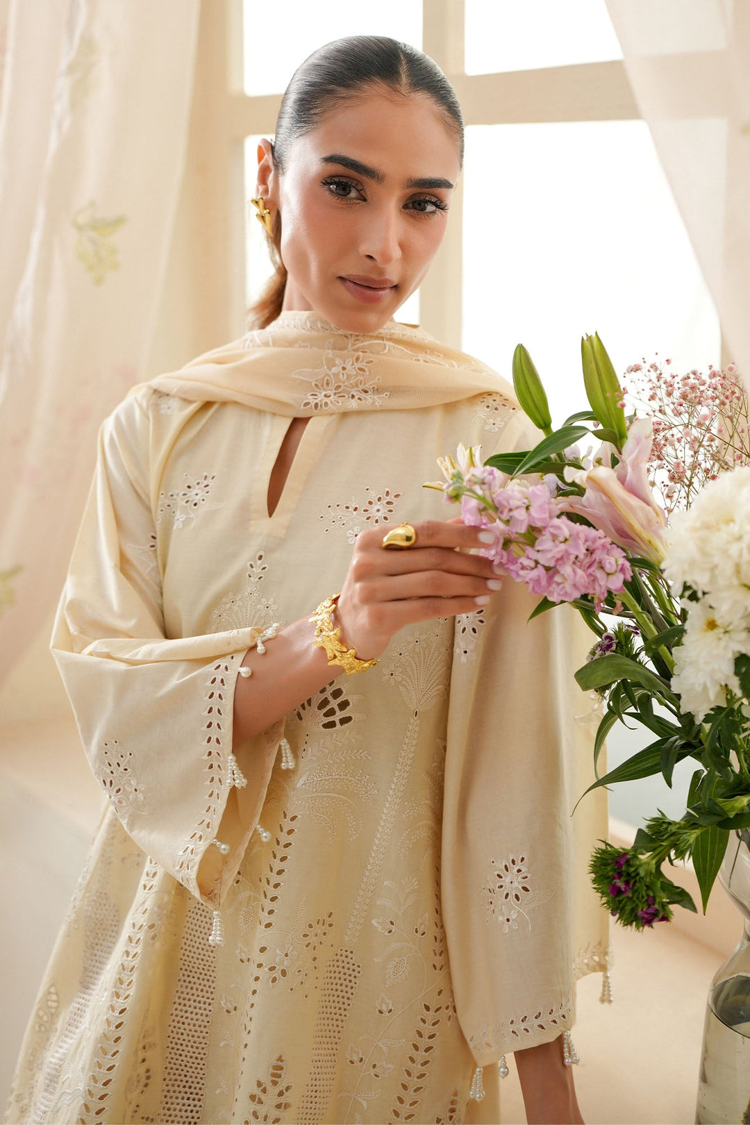 Cross Stitch - Pearl Royale Chikankari Lawn Unstitch Suit For Women - 3 Piece