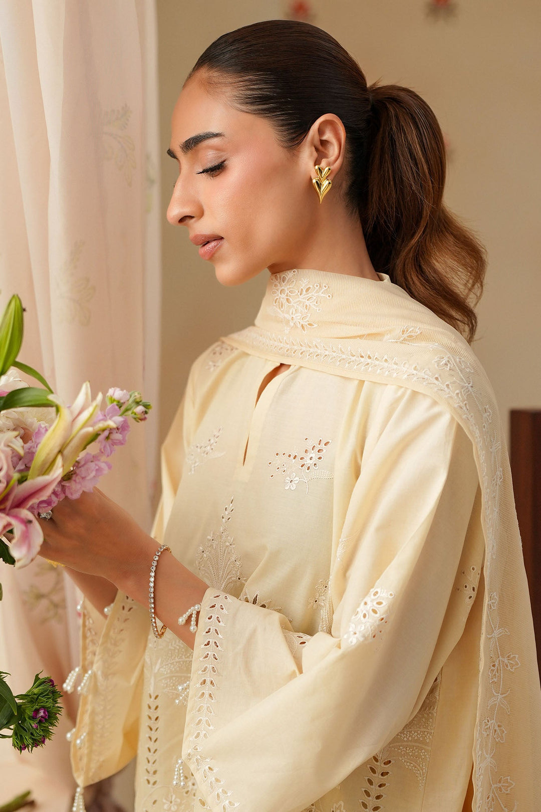 Cross Stitch - Pearl Royale Chikankari Lawn Unstitch Suit For Women - 3 Piece