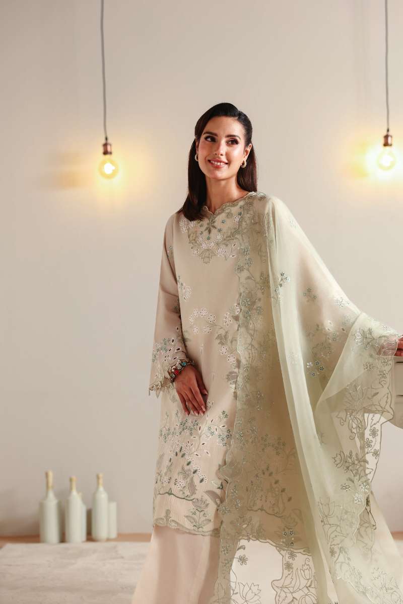 Cross Stitch - Pearl Sage Lawn Unstitch Suit For Women - 3 Piece