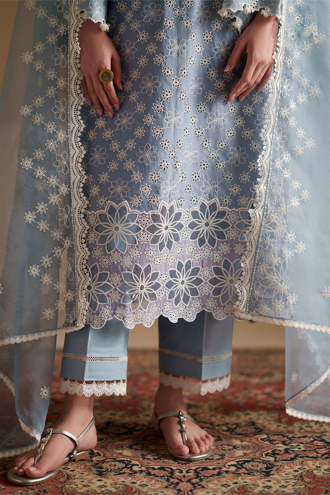 Cross Stitch - Petal Haze Chikankari Lawn Suit For Women - 3 Piece