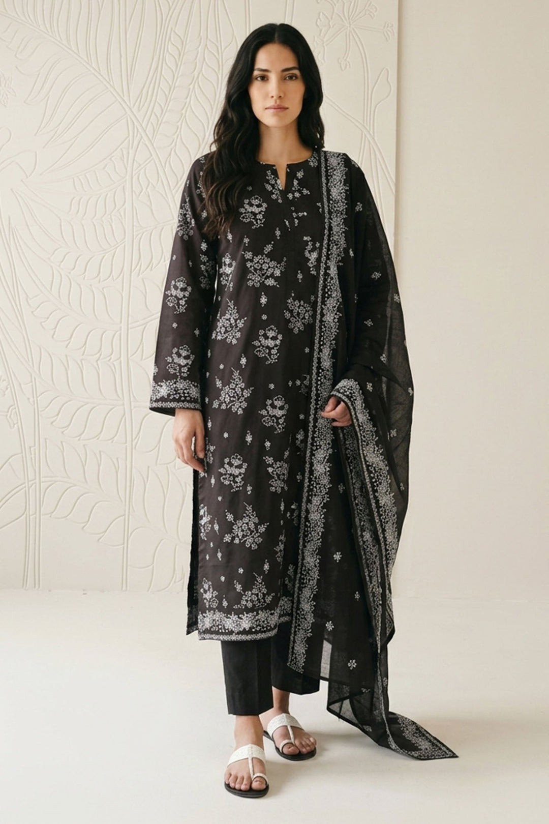 Cross Stitch - Phantom Black Lawn Suit For Women - 3 Piece