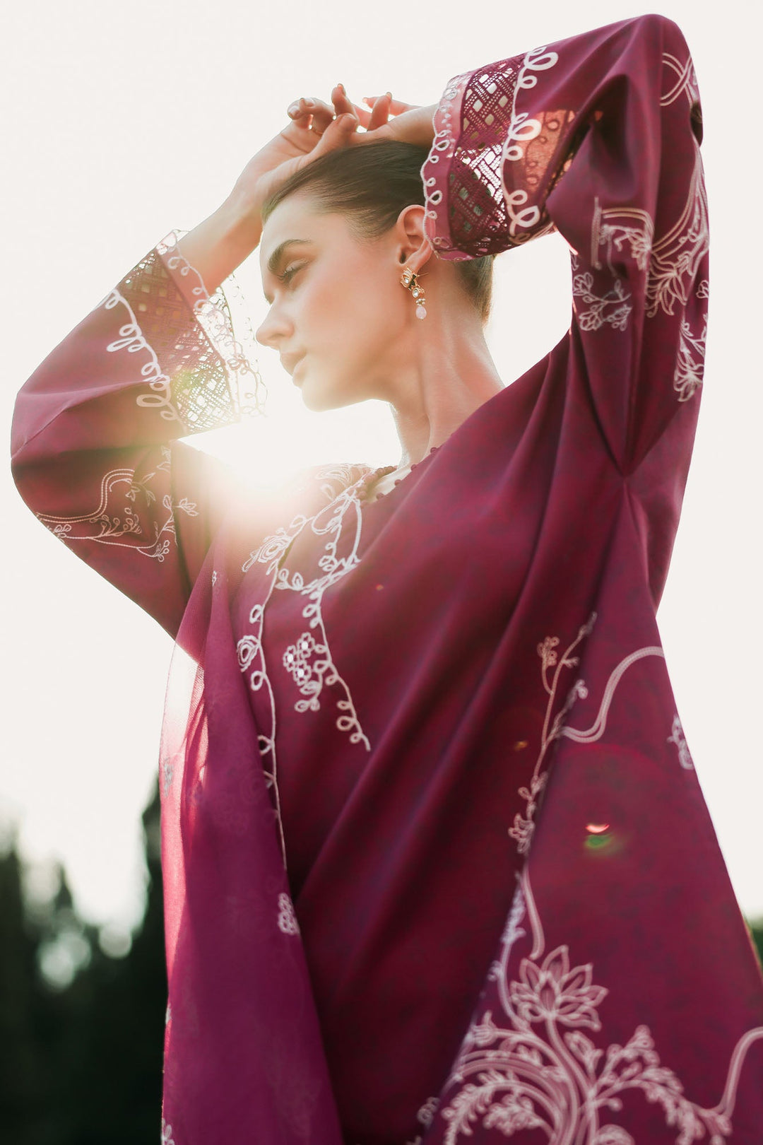 Cross Stitch - Plum Essence Lawn Unstitch Suit For Women - 3 Piece