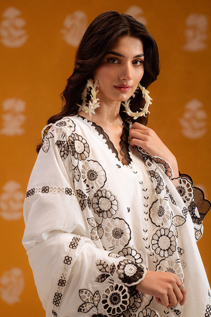 Cross Stitch - Pristine Noir Chikankari Lawn Unstitch Suit For Women - 3 Piece