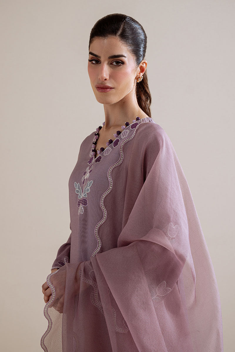 Cross Stitch - Purple Haze Karandi Suit For Women - Purple - 3 Piece