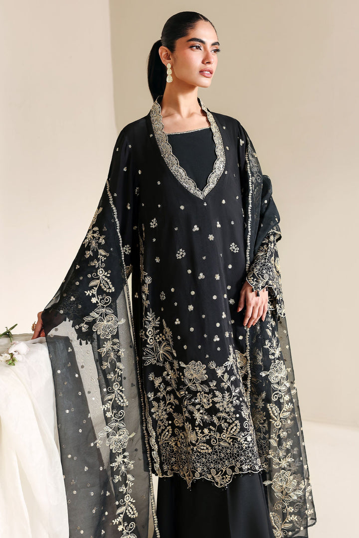 Cross Stitch - Raven Glam Silk Suit For Women - 3 Piece