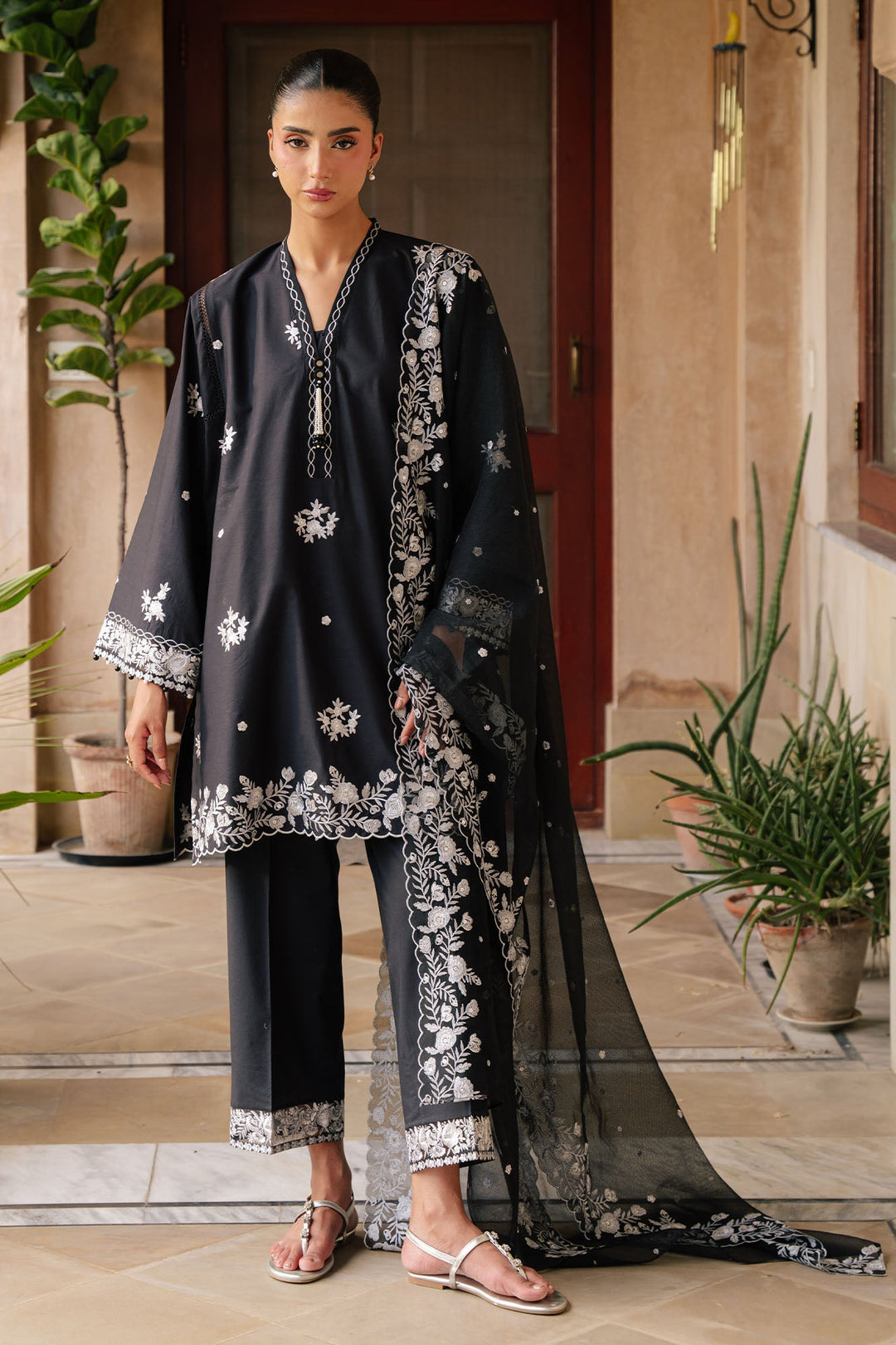 Cross Stitch - Raven Muse Lawn Suit For Women - 3 Piece