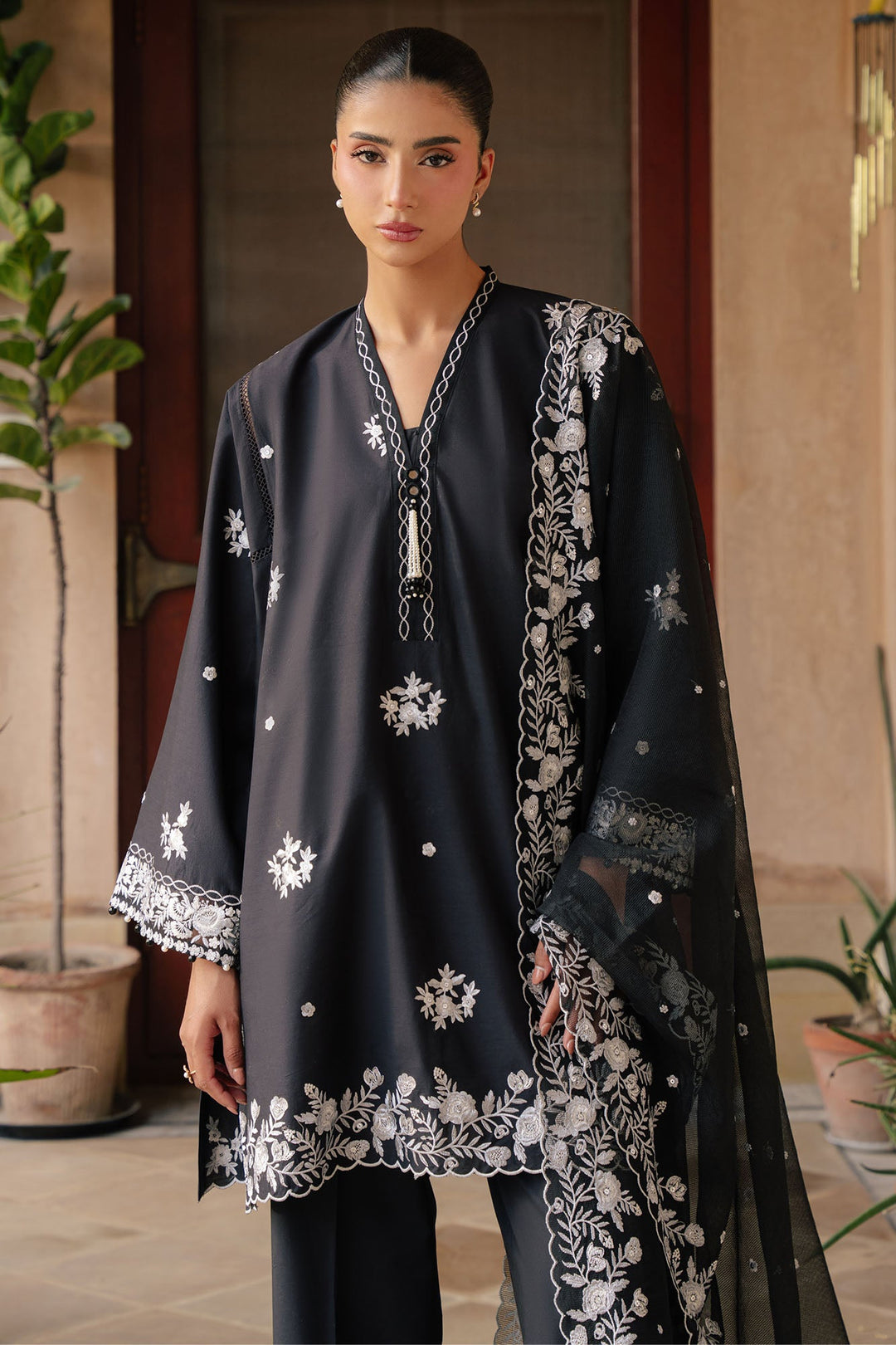 Cross Stitch - Raven Muse Lawn Suit For Women - 3 Piece