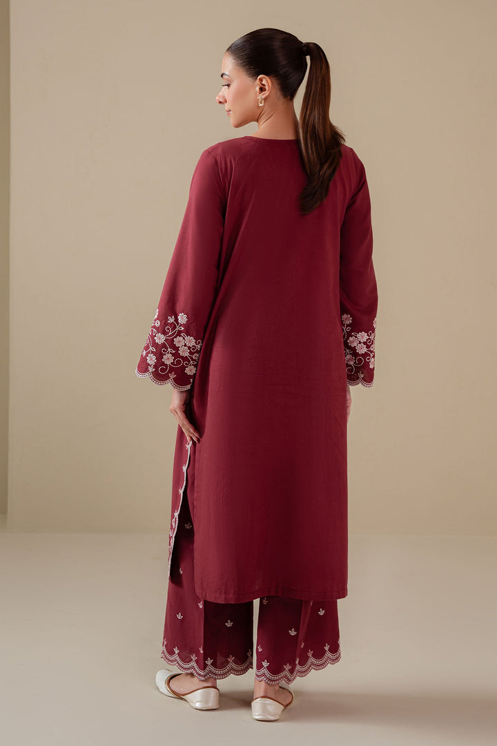 Cross Stitch - Red Wine Lawn Suit For Women - Red - 2 Piece